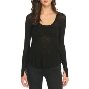 Free People Super Scoop Peplum Knit Tee